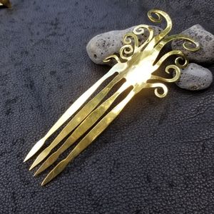 Brass mermaid hair comb accessory handmade